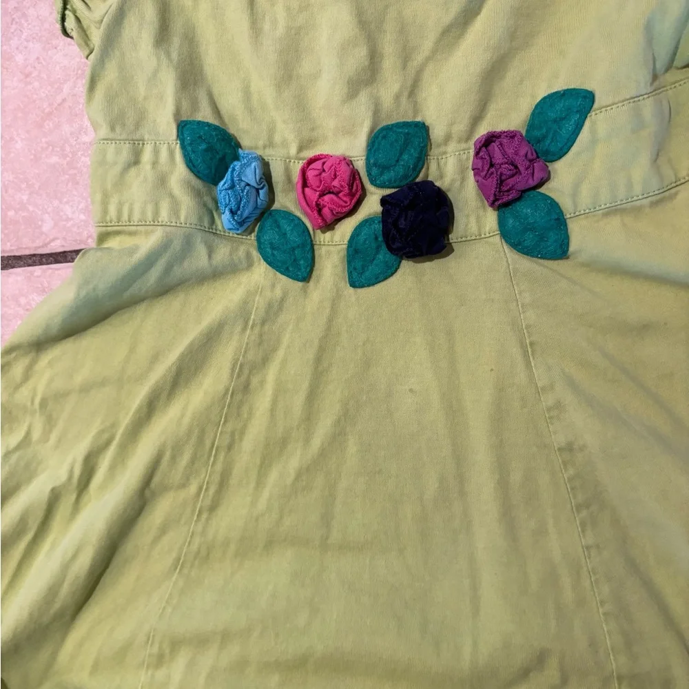 Hanna Andersson Green Dress and‎ Denim Jacket Set